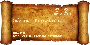 Sándi Krisztina névjegykártya